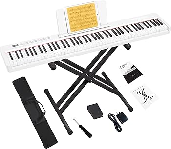 Amazon | KIMFBAY 電子ピアノ 88鍵盤スタンド付き 軽量